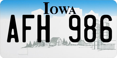 IA license plate AFH986