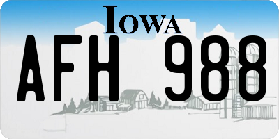 IA license plate AFH988