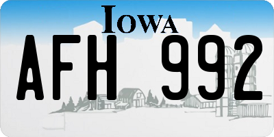 IA license plate AFH992