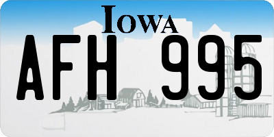 IA license plate AFH995