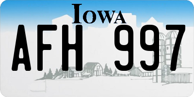 IA license plate AFH997