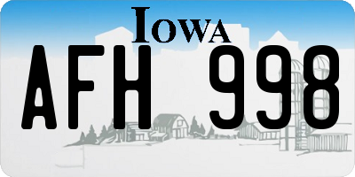 IA license plate AFH998