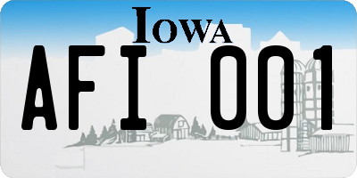 IA license plate AFI001