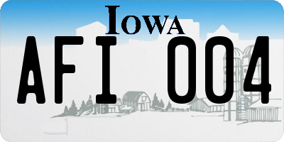 IA license plate AFI004
