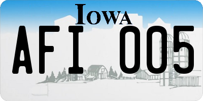 IA license plate AFI005
