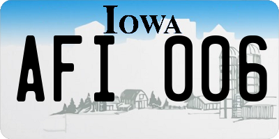 IA license plate AFI006