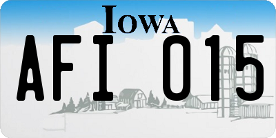 IA license plate AFI015