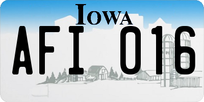 IA license plate AFI016