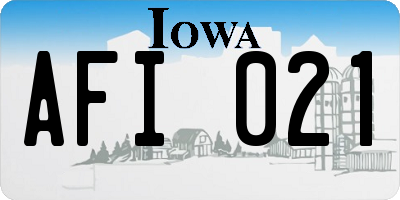 IA license plate AFI021