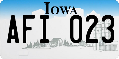 IA license plate AFI023