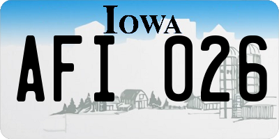 IA license plate AFI026