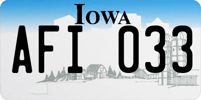 IA license plate AFI033