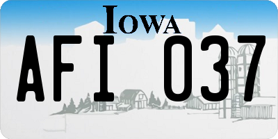 IA license plate AFI037