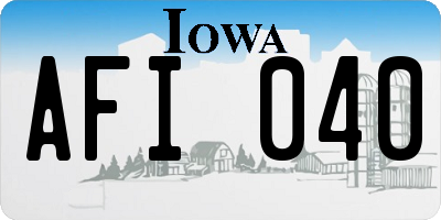IA license plate AFI040