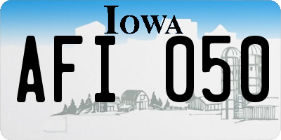 IA license plate AFI050