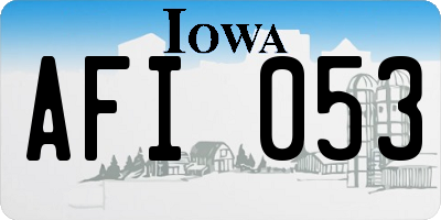 IA license plate AFI053