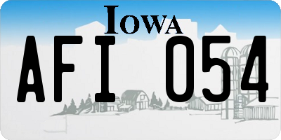 IA license plate AFI054