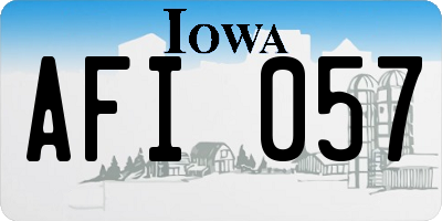IA license plate AFI057