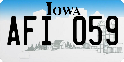 IA license plate AFI059