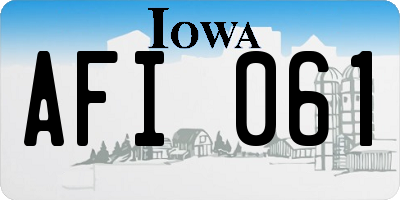 IA license plate AFI061