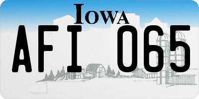 IA license plate AFI065