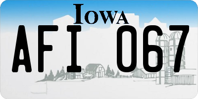 IA license plate AFI067