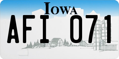 IA license plate AFI071