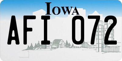 IA license plate AFI072