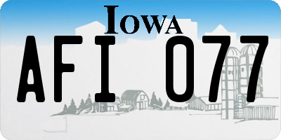 IA license plate AFI077