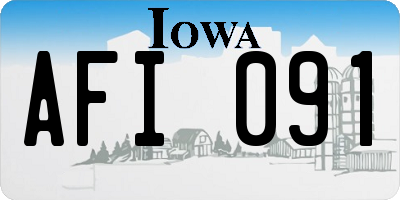 IA license plate AFI091