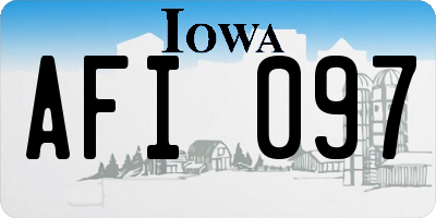 IA license plate AFI097