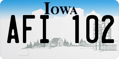 IA license plate AFI102