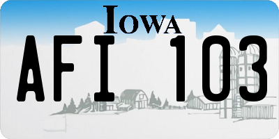 IA license plate AFI103