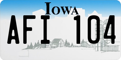 IA license plate AFI104