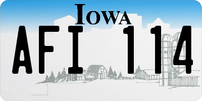IA license plate AFI114