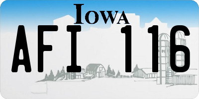 IA license plate AFI116