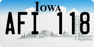 IA license plate AFI118