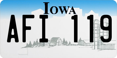 IA license plate AFI119