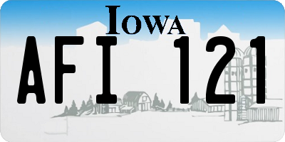 IA license plate AFI121