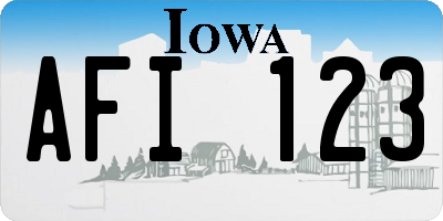 IA license plate AFI123