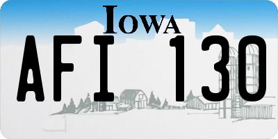IA license plate AFI130