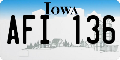 IA license plate AFI136