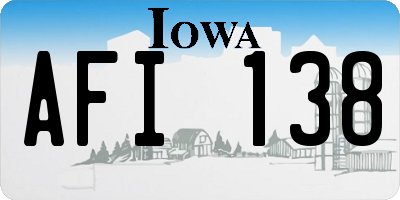 IA license plate AFI138