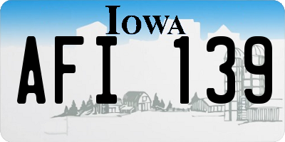 IA license plate AFI139