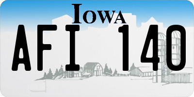 IA license plate AFI140