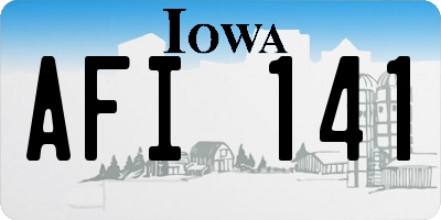IA license plate AFI141