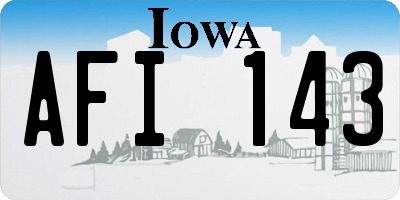 IA license plate AFI143