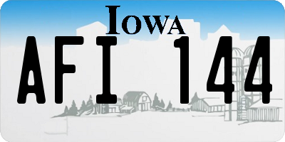 IA license plate AFI144