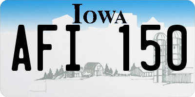 IA license plate AFI150