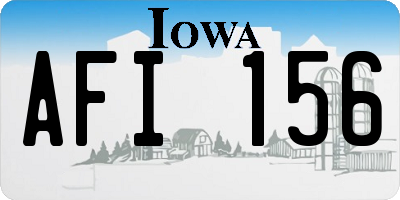 IA license plate AFI156